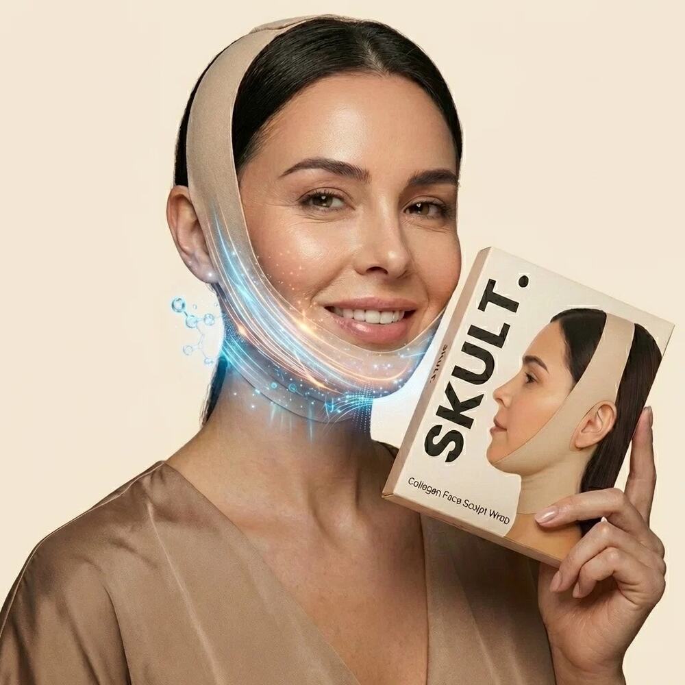 SKULT Collagen Face Sculpt Wrap Jawline Lift V-Line Contour Strap NIB - Picture 2 of 5